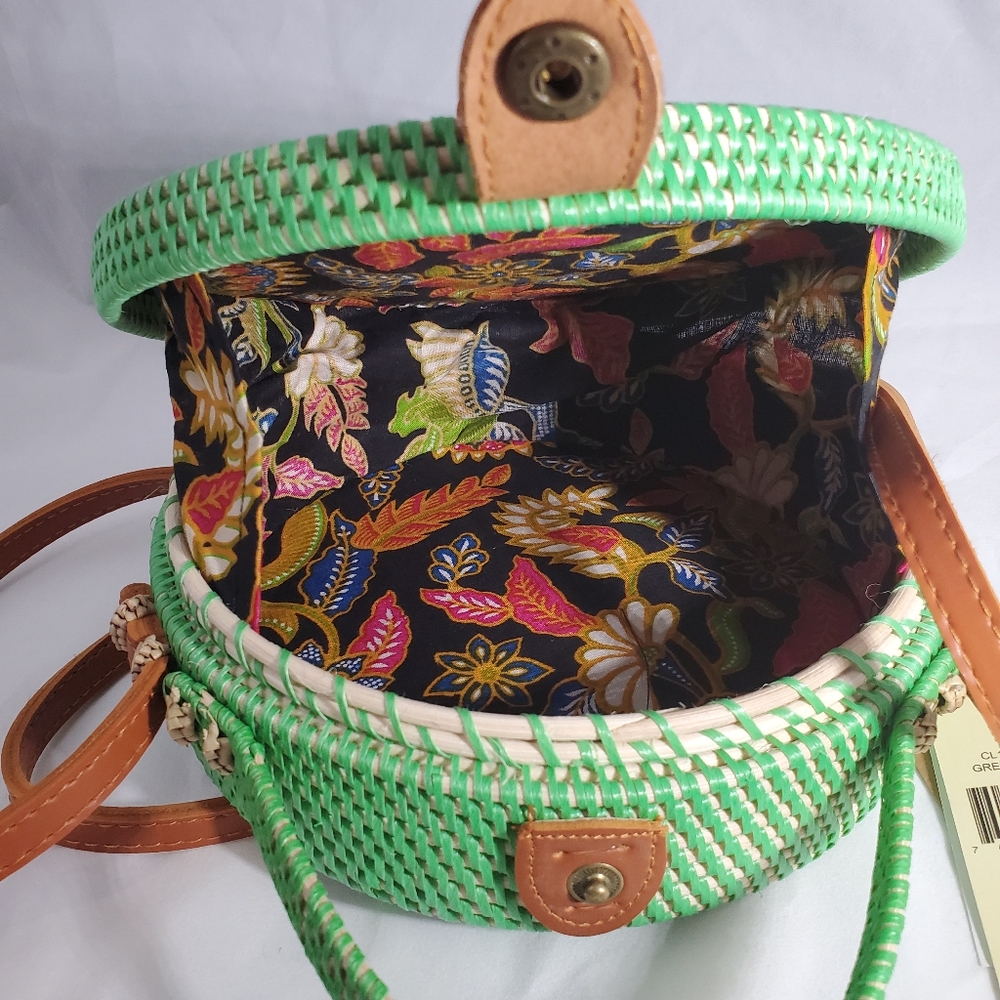 NWT Collection18 Round Ata Grass Rattan Corssbody - Picture 4 of 6